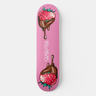 Skateboard Erdbeere im Schokoladenbohrer