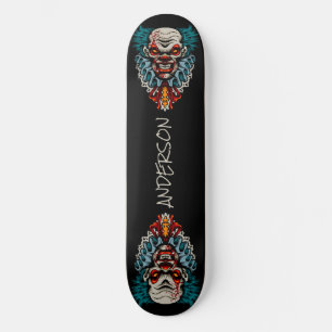 Skateboard Evil Beängstigend Clown Terror Hallowee