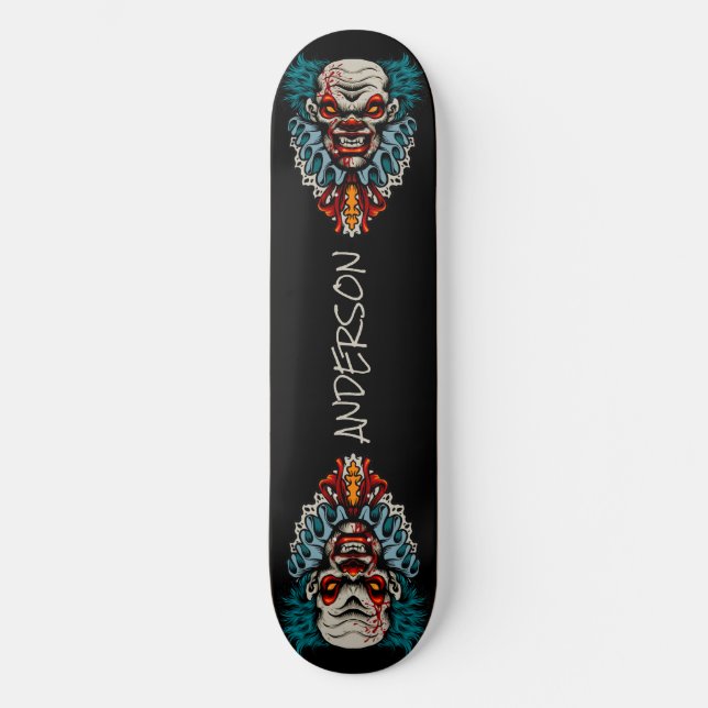 Skateboard Evil Beängstigend Clown Terror Hallowee (Vorderseite)