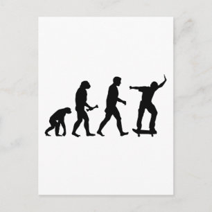 Skateboard-Evolution Postkarte