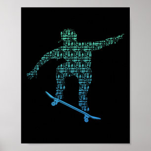Skateboard Extreme Sport Skater Ausrüstung Skatebo Poster