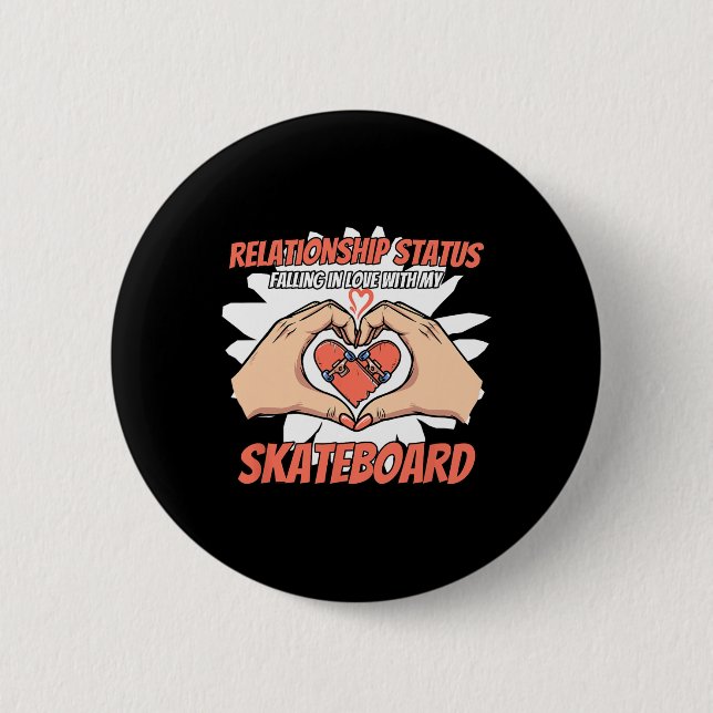 Skateboard Fahren Skateboarding Skater Kompliziere Button (Vorderseite)