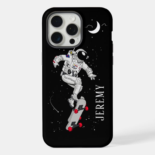 Skateboard fahrender Astronaut  iPhone Hülle (Rückseite)