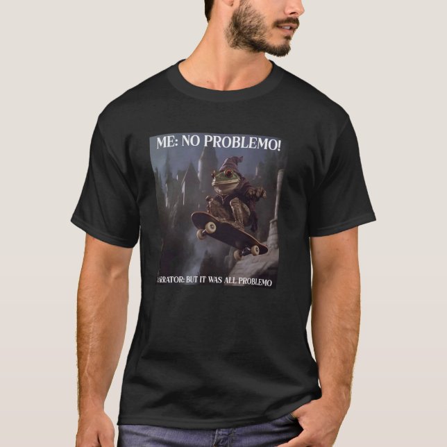 Skateboard fahrender Froschmagier T-Shirt (Vorderseite)
