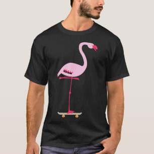 Skateboard fahrender Rosa Flamingo Cool Lustige Gr T-Shirt