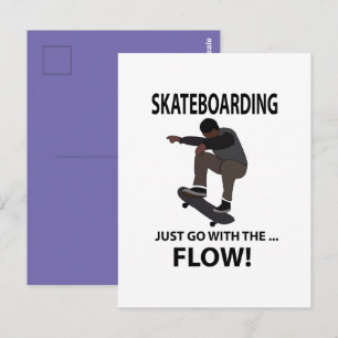 Skateboard fahrender Skateboarder Postkarte