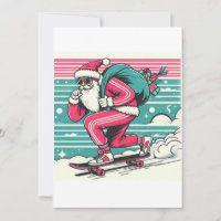 Skateboard fahrender Weihnachtsmann