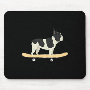 Skateboard-fahrendes Französische Bulldogge-Welpen Mousepad