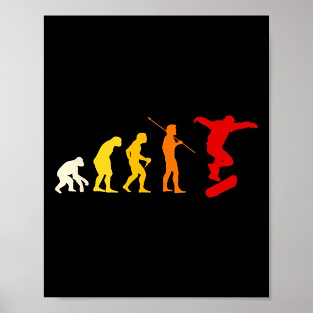 Skateboard Fashion Skater Gift Teenager Kids Outfi Poster (Vorne)