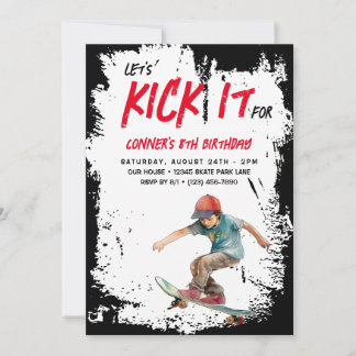 Skateboard Foto Grunge Skate Boy Geburtstagsparty Einladung