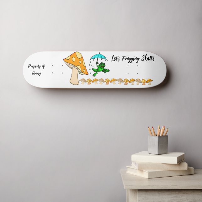 Skateboard Frogging Skate Mushroom (Wandkunst (Horz))
