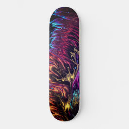 Skateboard für abstrakt gebürstete Farbflamme