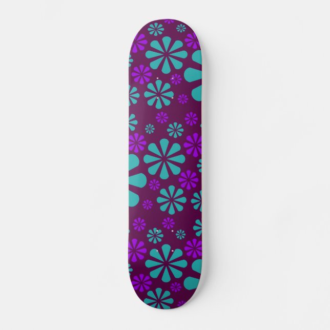 Skateboard für abstrakte Blume (Vorderseite)
