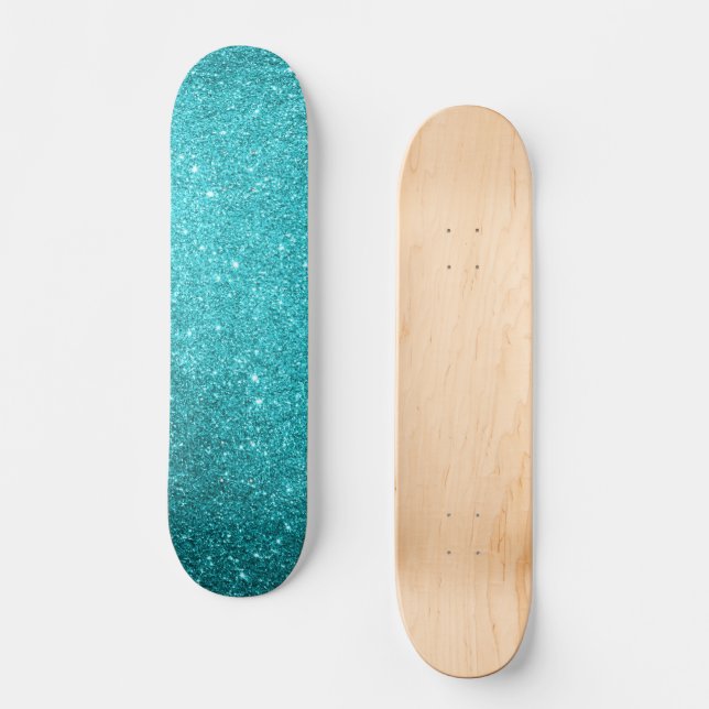 Skateboard für aquamarine Glitzer (Vorderseite)