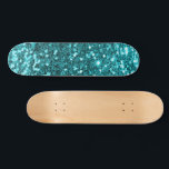 Skateboard für aquamarine Glitzer<br><div class="desc">Erstellen Sie Ihre eigene Skateboard mit Ihren eigenen Bildern und Texten.</div>