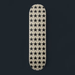 Skateboard für Beige und Schwarze Sterne<br><div class="desc">Skateboard Deck in Beige und Black Stars.</div>