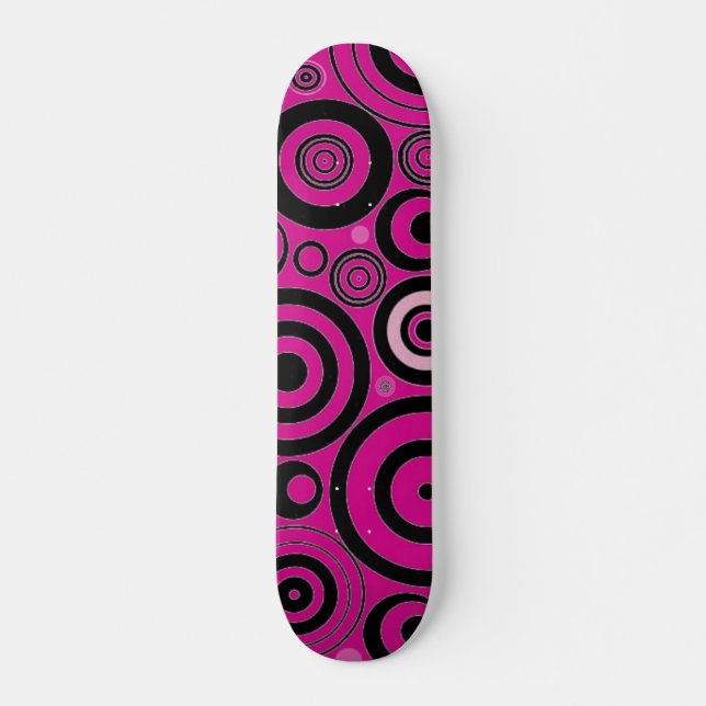 Skateboard für Black & Pink Circles (Vorne)