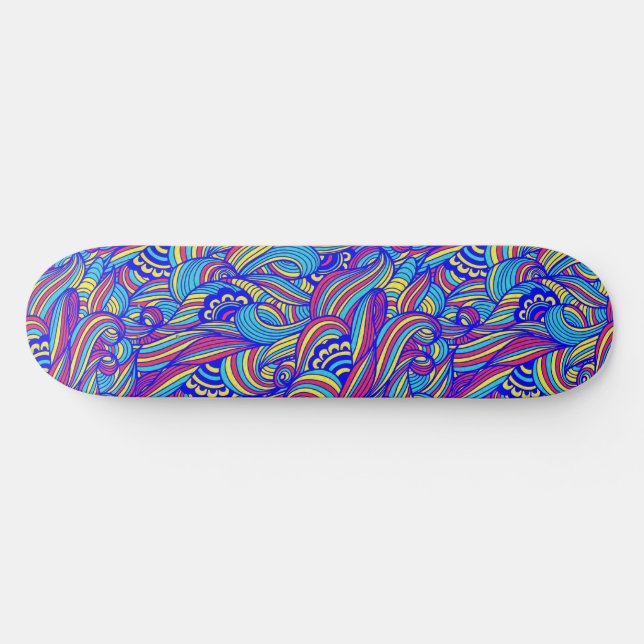 Skateboard für Blau und Rosa Waves (Horizontal)