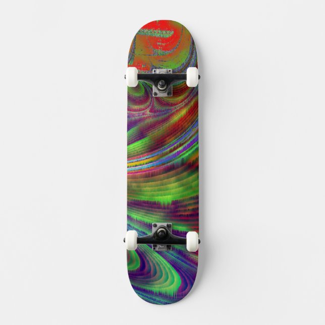 Skateboard für blaugrünes Fraktal (Vorderseite)