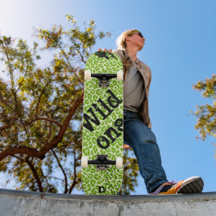Skateboard für grüne Leopard-Printwerbung und -Mar