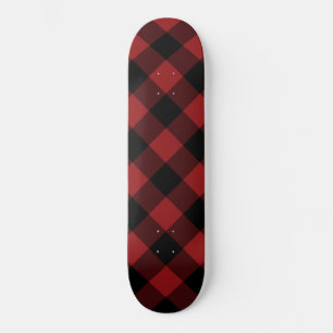Skateboard für Karierte Karos in Schwarz und Rot