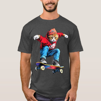 Skateboard für Katzen / Skater Katze T - Shirt