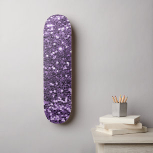 Skateboard für lila Glitzer