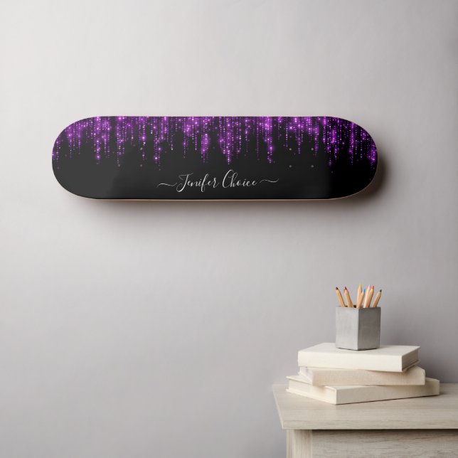 Skateboard für lila Individuelle Name (Wandkunst (Horz))