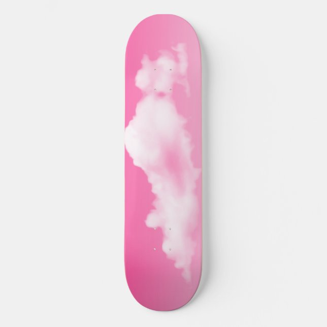Skateboard für rosa Himmel und Wolken (Vorderseite)