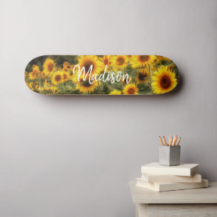 Skateboard für Sonnenblumenfelder