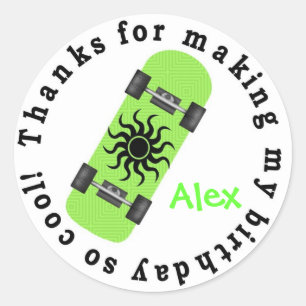 Skateboard-Geburtstags-Aufkleber Runder Aufkleber