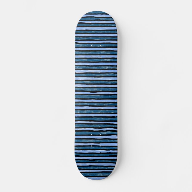Skateboard, gemalte Streifen, lt Blue und Blau Skateboard (Vorderseite)