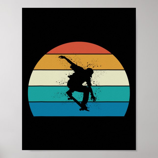 Skateboard-Geschenk - Vintage-Skateboarder  Poster (Vorne)
