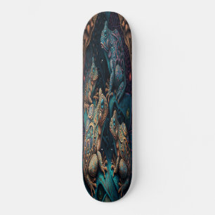 Skateboard Girly 4 Blaue künstlerische Frösche