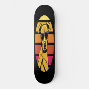 Skateboard Girly Dog 80er Retro Style