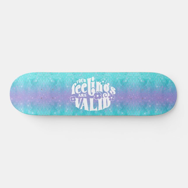 Skateboard Girly Glitzer Mermaid Wording (Horizontal)
