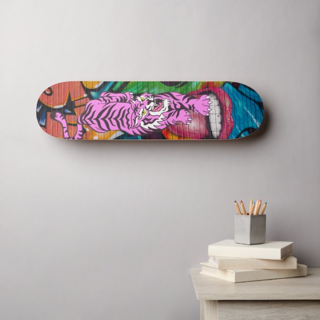 Skateboard Graffiti Lila Tiger (Wandkunst (Horz))