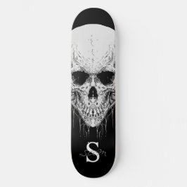 Skateboard Grau Skull Monogram