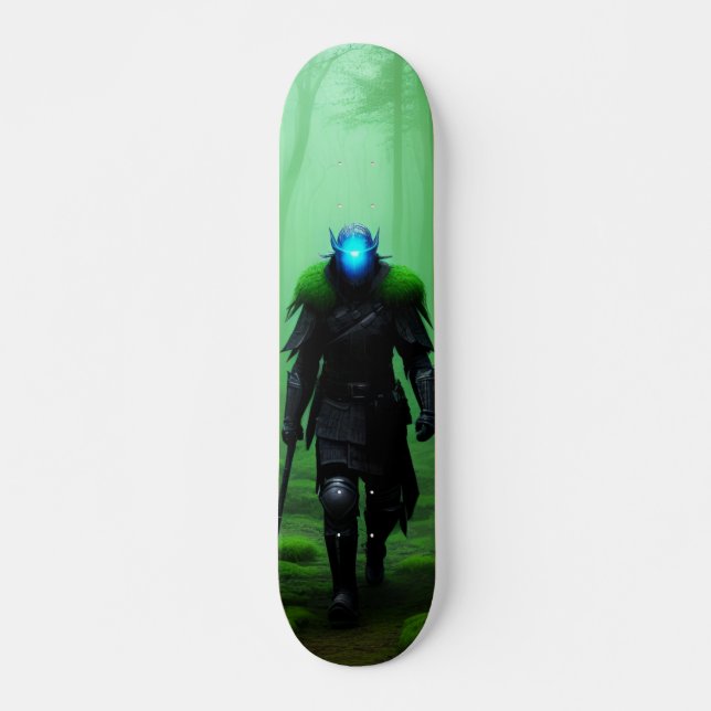 Skateboard Guerrero fantasma en oscuro bosque (Vorne)