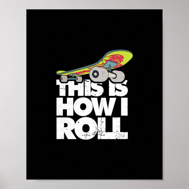 Skateboard-Halfpipe-Tricks - Extreme Sports Skateb Poster (Vorne)