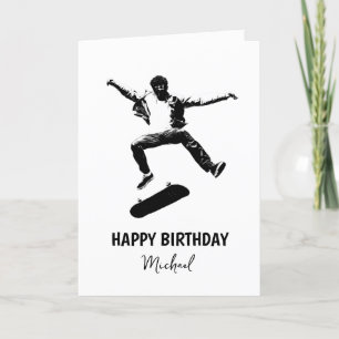 Skateboard Happy Birthday Name hinzufügen Karte