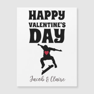Skateboard, Happy valentines Tag personalisieren N Magnetkarte