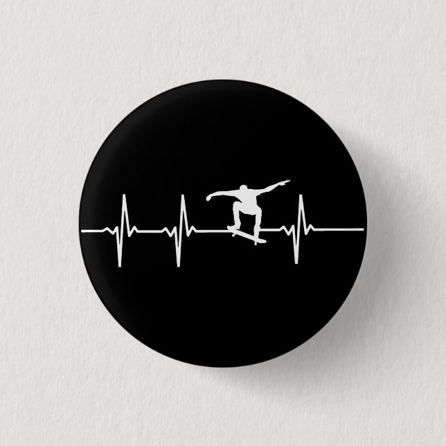 Skateboard Heartbeat Button (Vorderseite)