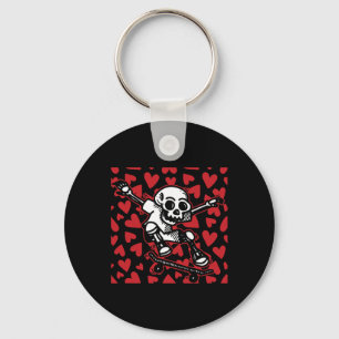 Skateboard Herz Valentinstag Skull Liebe Skater Schlüsselanhänger