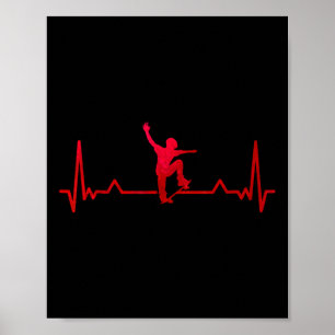 Skateboard-Herzschlag Skater-Kinder-Geschenke Poster