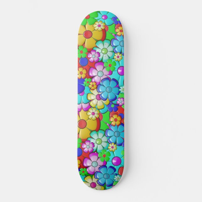 Skateboard Hippie Blume (Vorderseite)