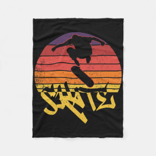 Skateboard Ich stürze nicht Ich mache zufällige Sc Fleecedecke