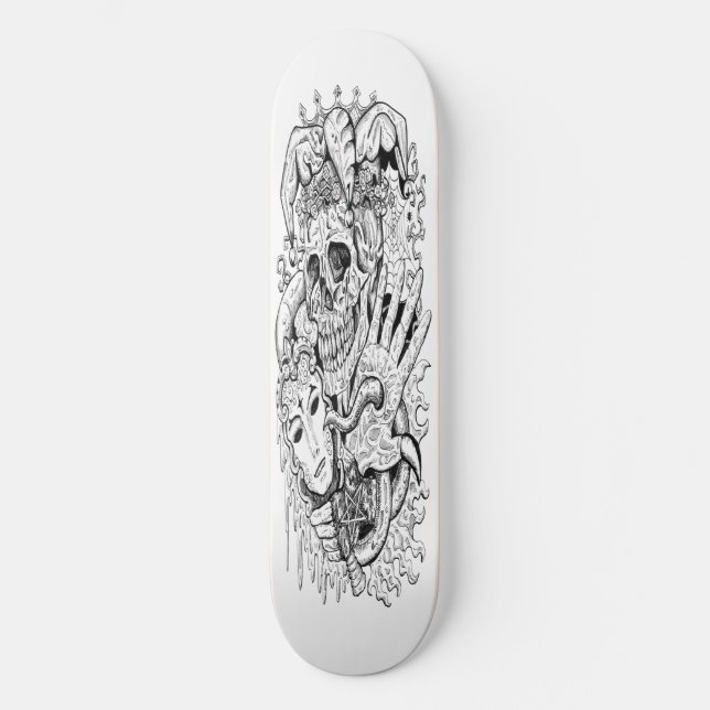 Skateboard Ink Skeleton Court Jester (Vorderseite)