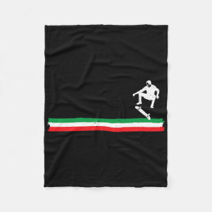 Skateboard Italienischer Skateboarder Italien Flag Fleecedecke