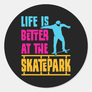 Skateboard-Jugendlicher Longboard Skater Skateboar Runder Aufkleber